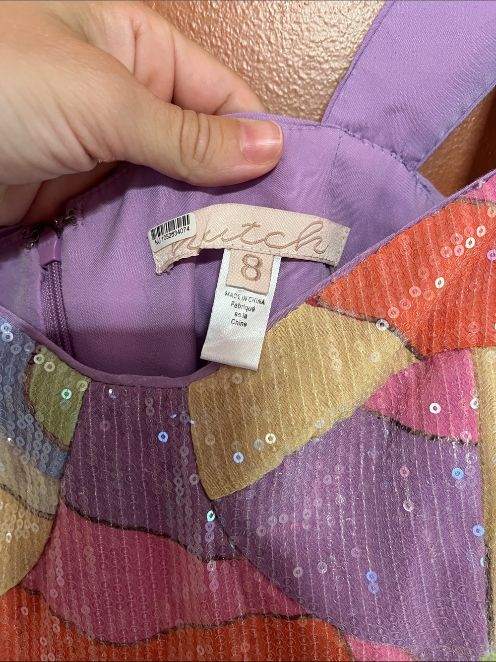 Hutch Rainbow Sequin Bustier Mini Dress Size 8 - Picture 5 of 5